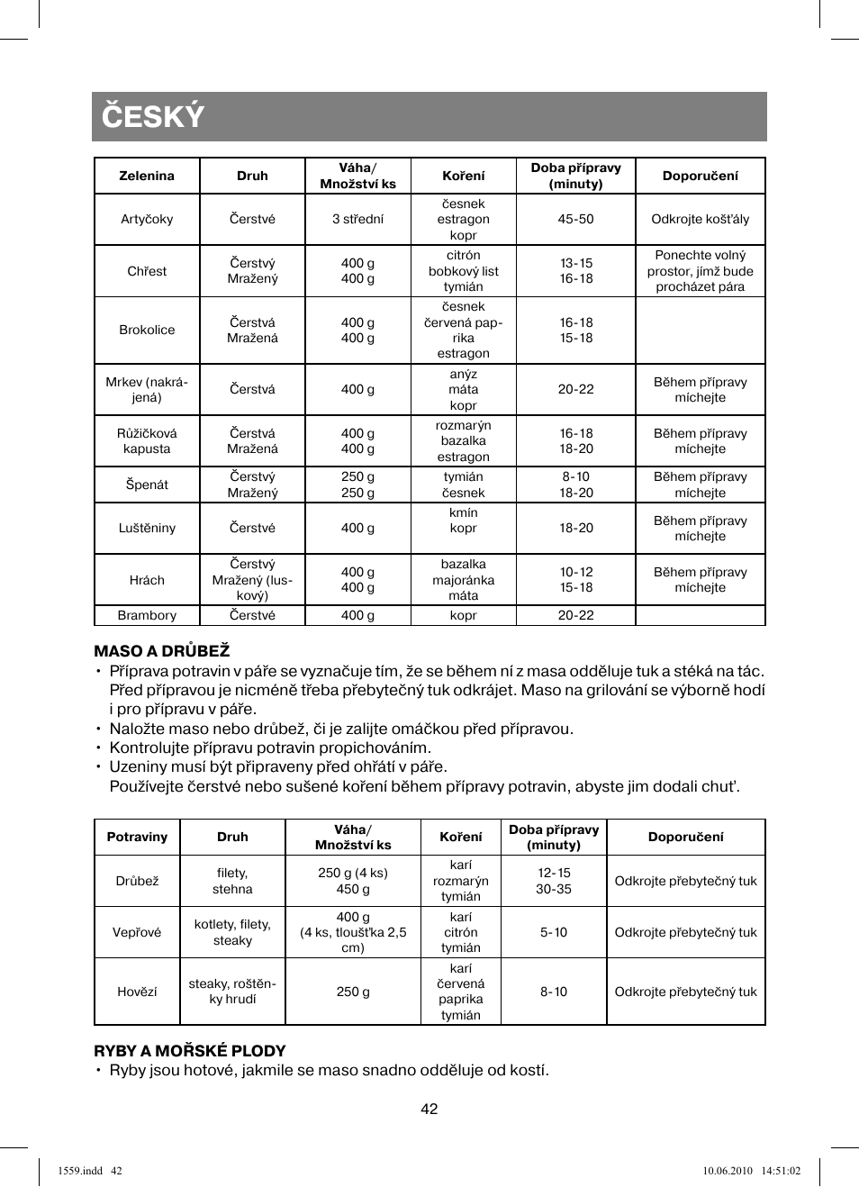 Český | Vitek VT-1559 User Manual | Page 42 / 64