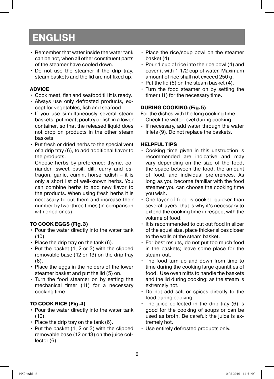 English | Vitek VT-1559 User Manual | Page 6 / 64