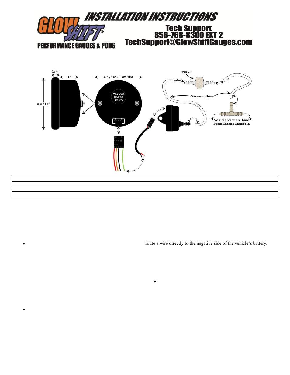 GlowShift Digital Series Vacuum Gauge User Manual | 3 pages