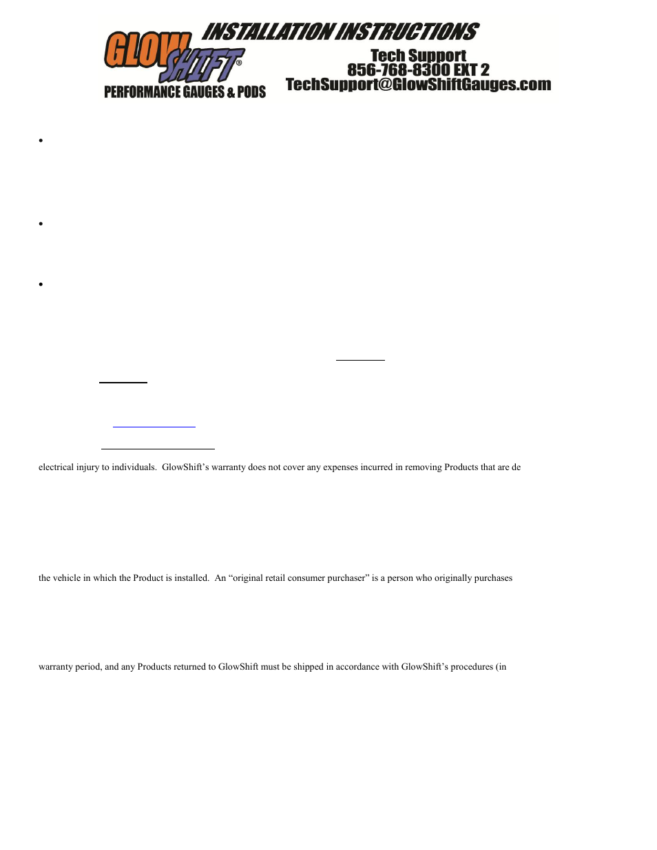 GlowShift 7 Color Series 30 PSI Fuel Pressure Gauge User Manual | Page 2 / 3