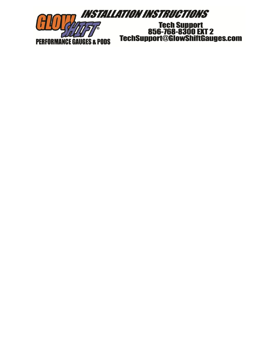 GlowShift Tinted Series 0~10,000RPM – 3,34 Tachometer with Shift Light User Manual | Page 3 / 3