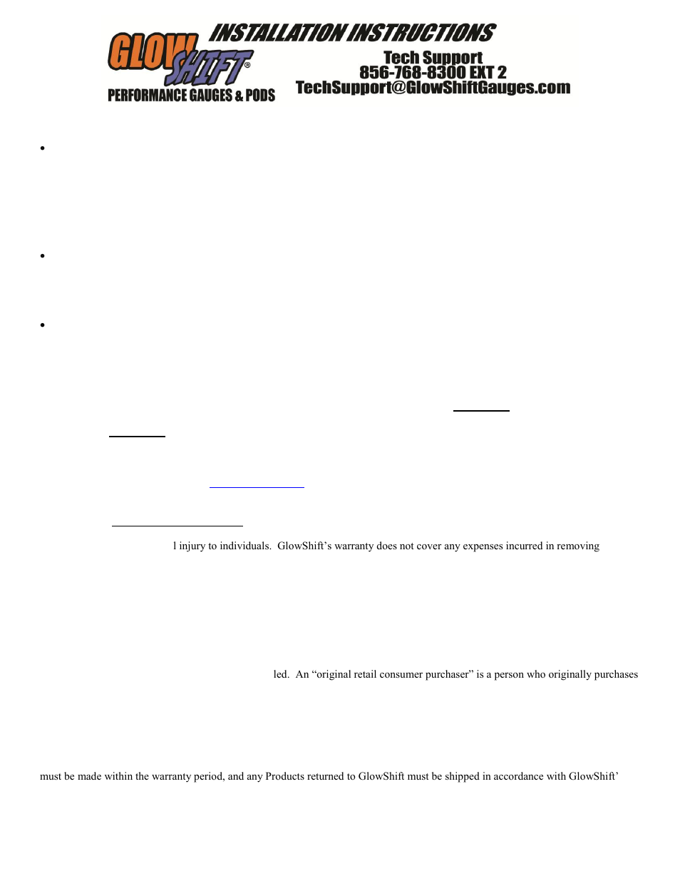 GlowShift Digital Series Fuel Pressure Gauge User Manual | Page 2 / 3