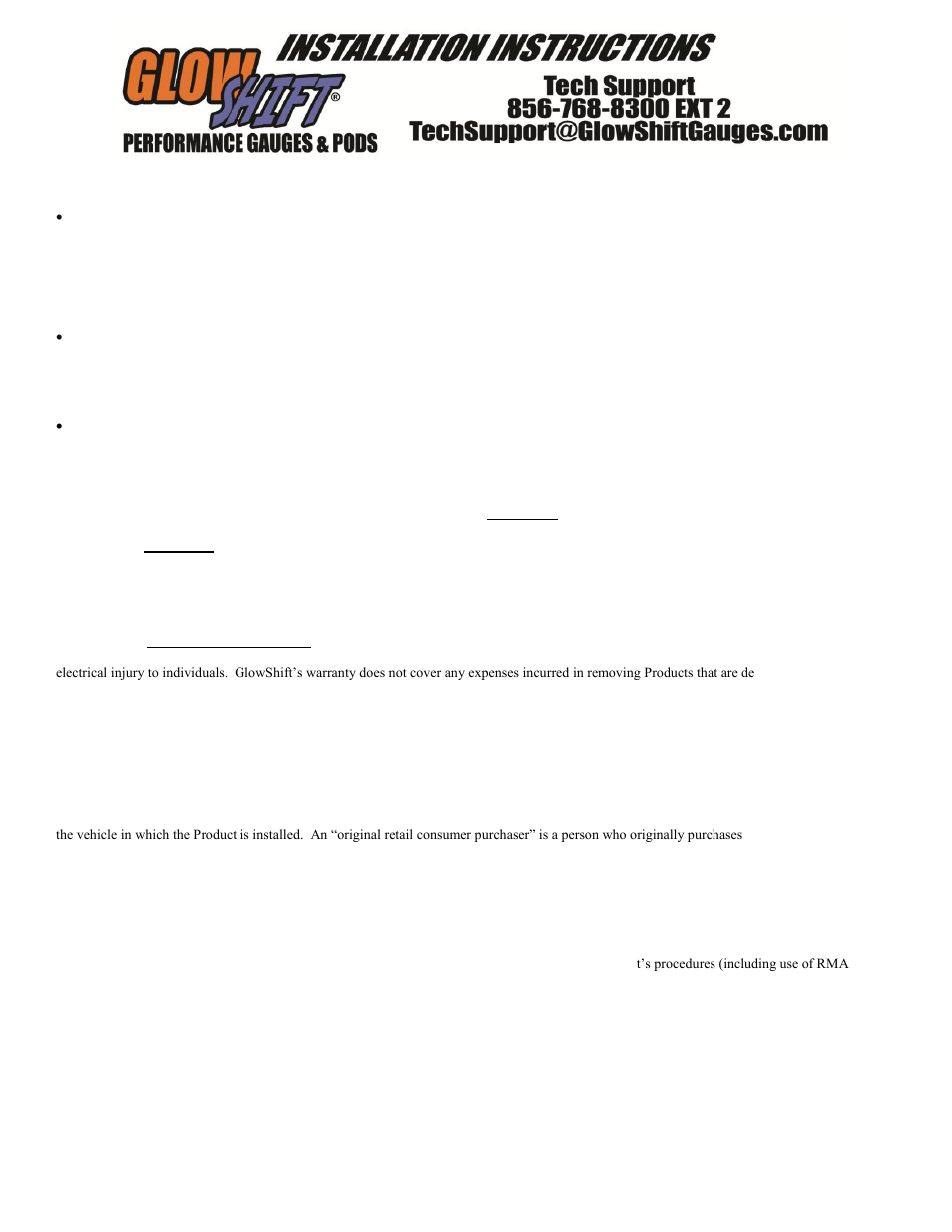 GlowShift 7 Color Series Pyrometer EGT Gauge User Manual | Page 2 / 3