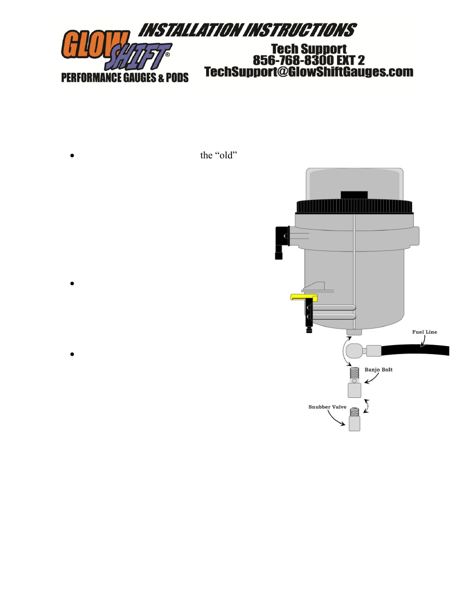 GlowShift Banjo Bolt Adapter User Manual | 1 page