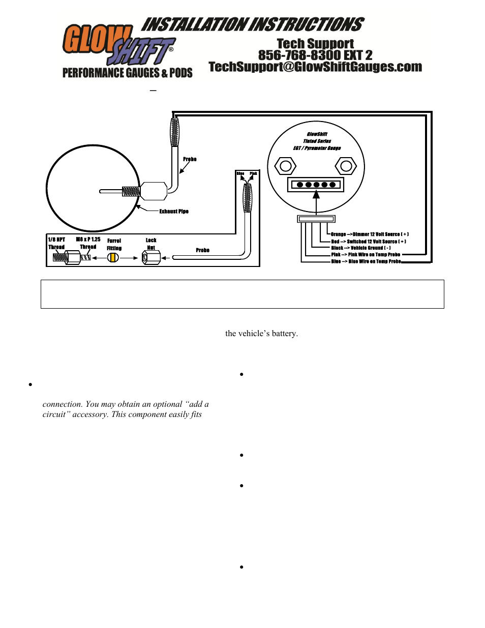 GlowShift Tinted Series 0~2400F - Exhaust Gas Temperature Gauges User Manual | 3 pages