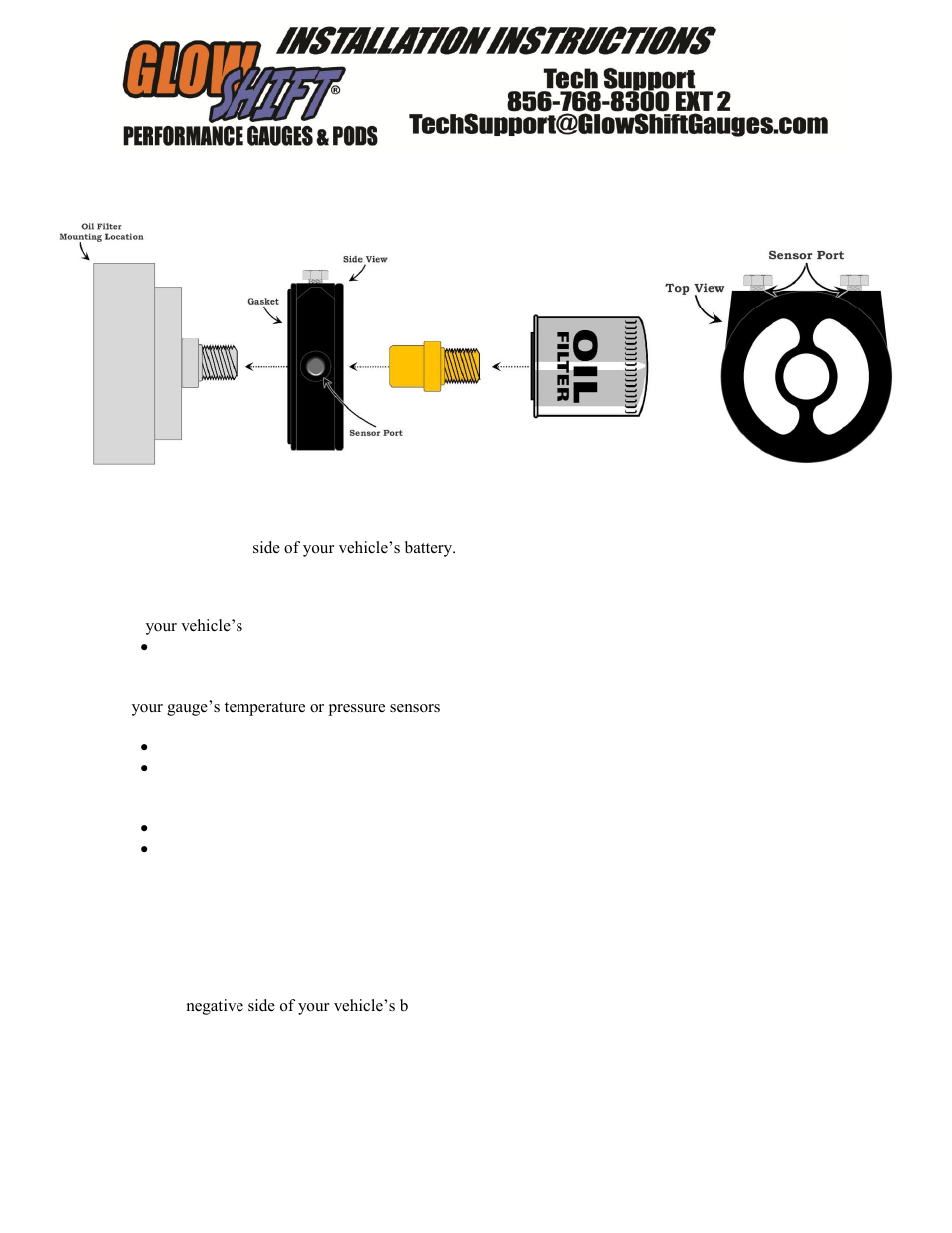 GlowShift Oil Filter Sandwich Adapter User Manual | 3 pages