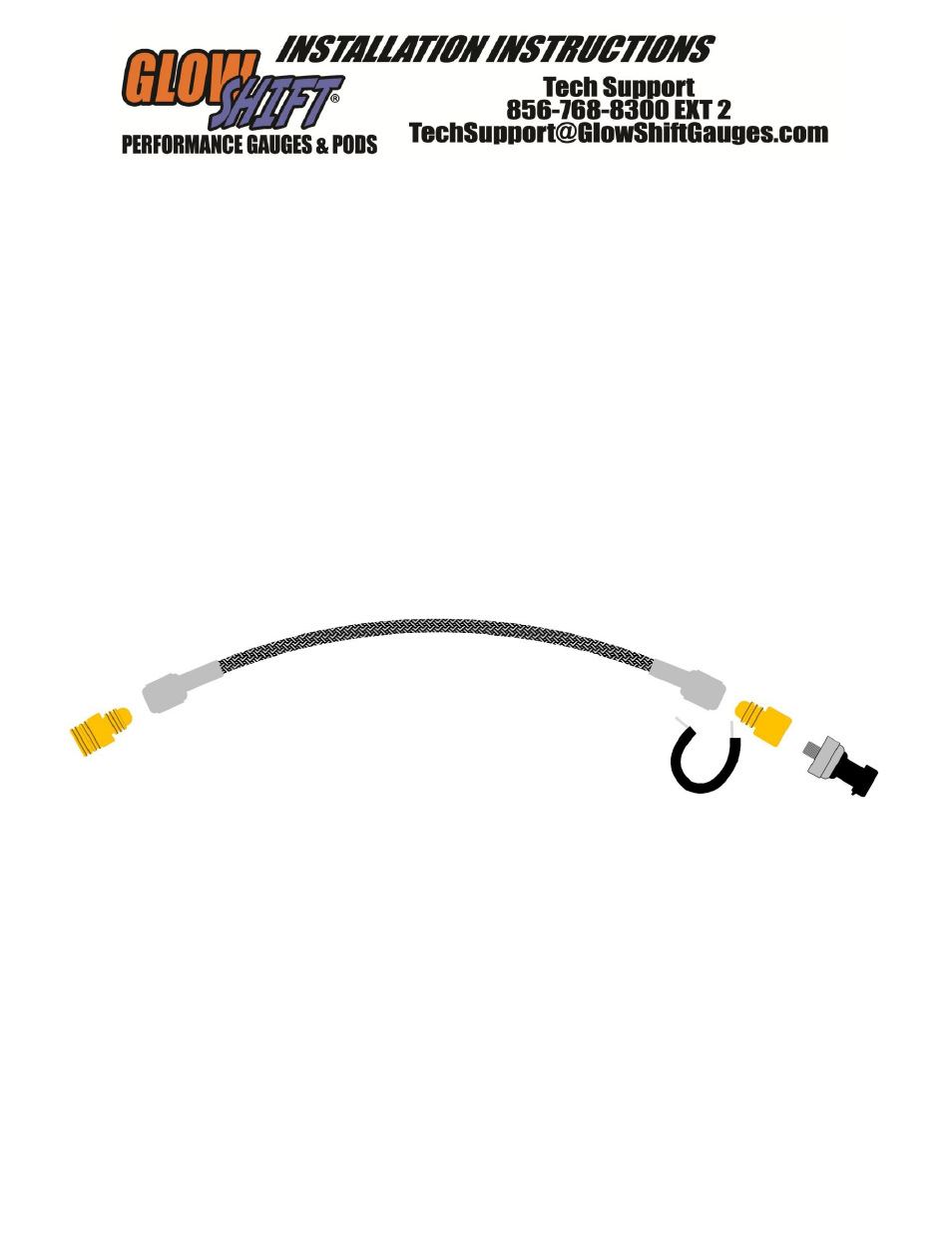 GlowShift Fuel Pressure Sensor Relocation Kit User Manual | 1 page