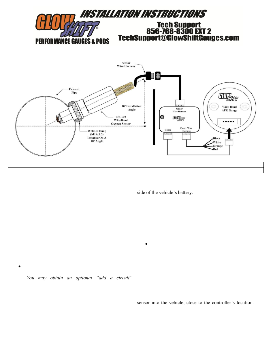 GlowShift Tinted Series Wideband Air_Fuel Ratio Gauge User Manual | 4 pages