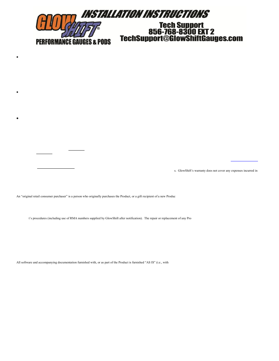 GlowShift Digital Tachometer w_ Shift Light User Manual | Page 2 / 2