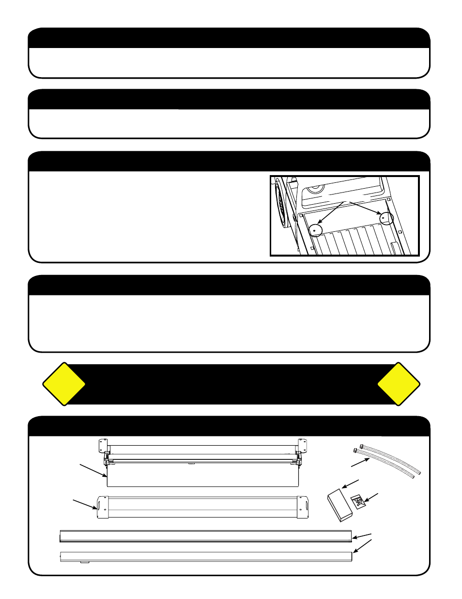 Drain hole locations, Packaging contents, Step 1: remove from packaging and review contents | Tools required for assembly: before you start, Caution | Pace-Edwards SWITCHBLADE Chevy User Manual | Page 2 / 8
