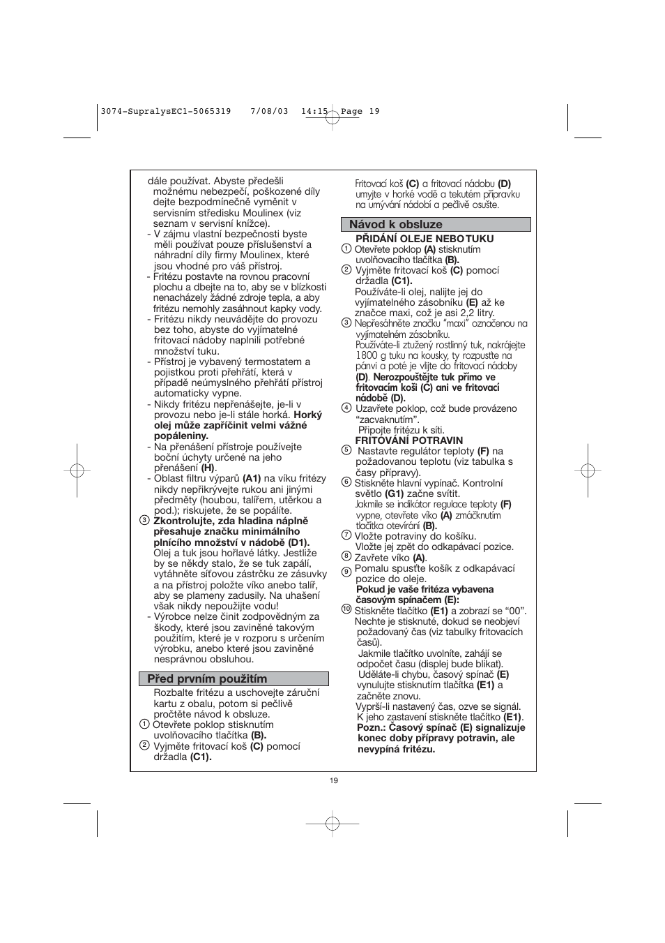 Moulinex AKGC SUPRALYS User Manual | Page 22 / 70