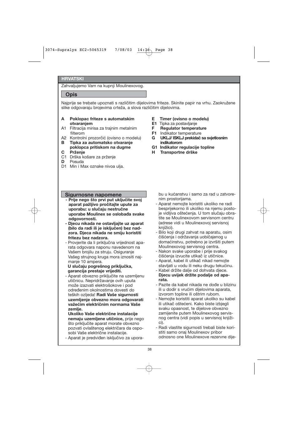 Moulinex AKGC SUPRALYS User Manual | Page 41 / 70