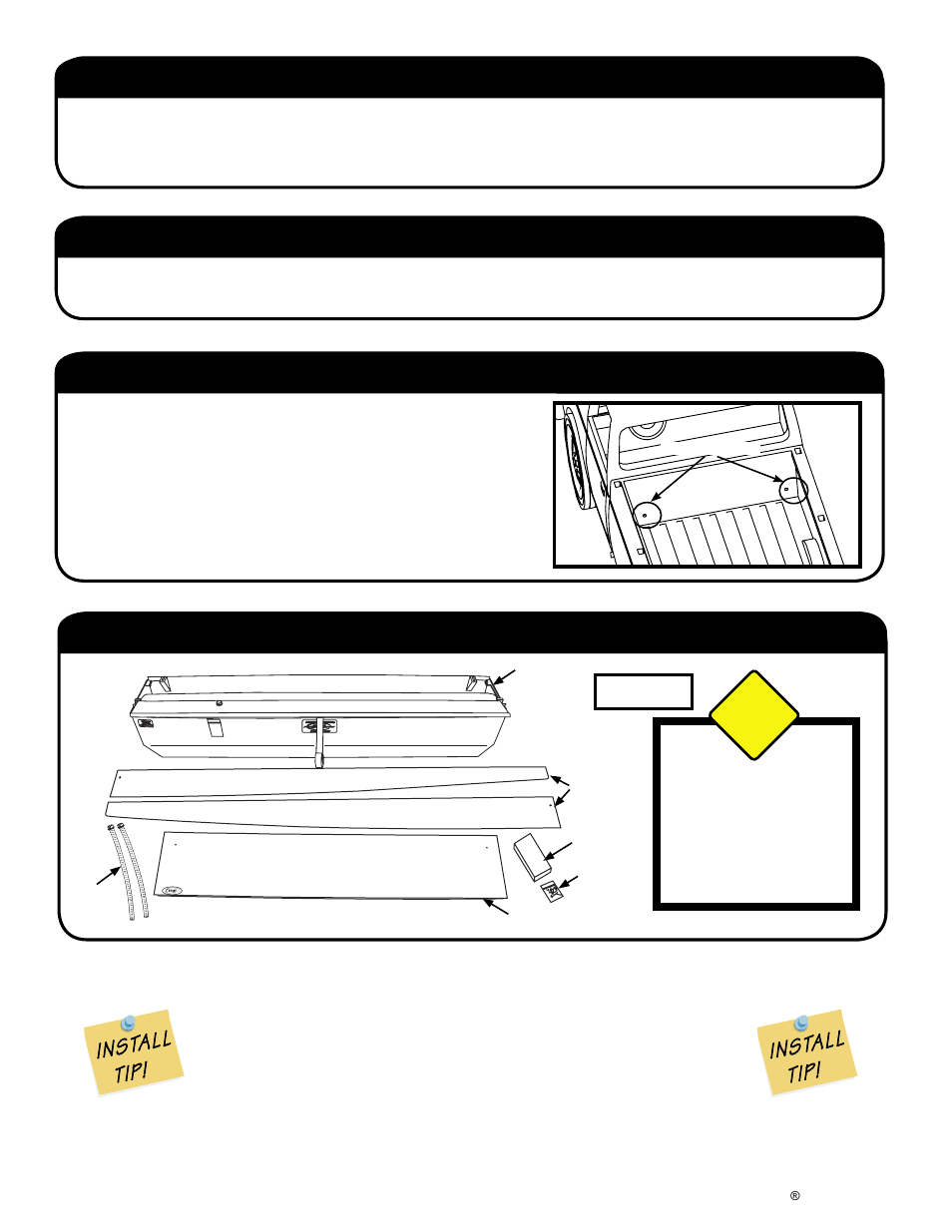 Drain hole locations, Caution | Pace-Edwards JR Series Nissan Frontier Crew Cab Extra Short Bed User Manual | Page 2 / 8