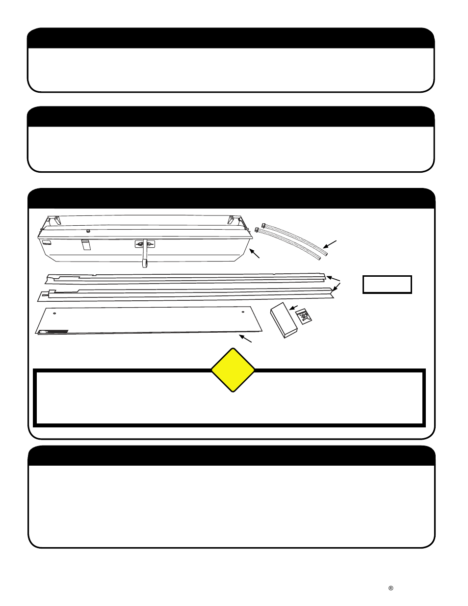 Tools required for assembly: before you start, Packaging contents, Step 1: remove plywood & inventory contents | Caution | Pace-Edwards JR Series Honda Ridgeline User Manual | Page 2 / 8