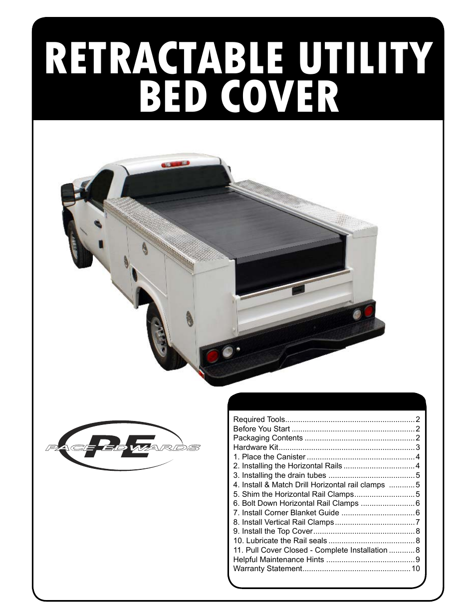 Pace-Edwards Manual Retractable Utility Bed User Manual | 12 pages