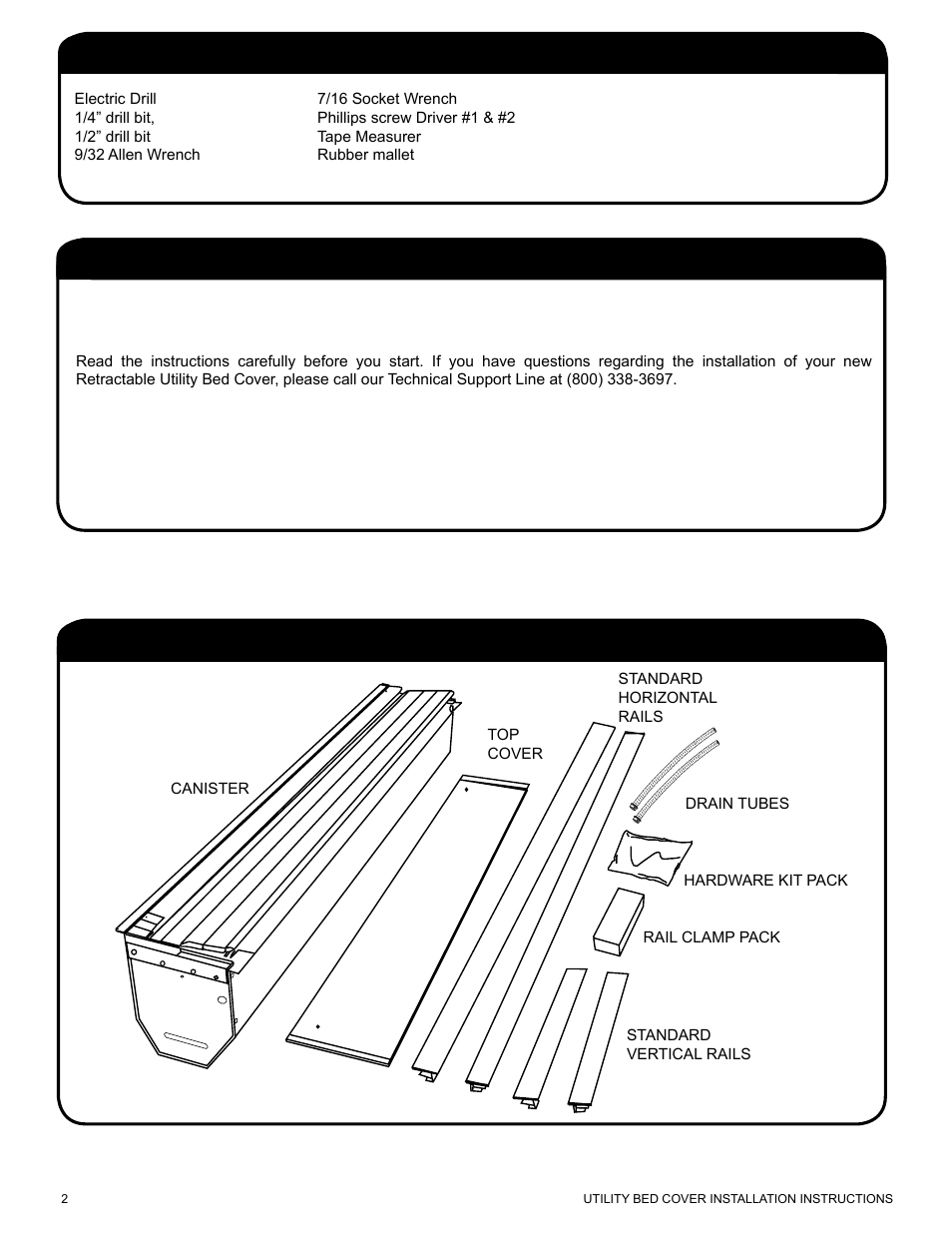 Pace-Edwards Manual Retractable Utility Bed User Manual | Page 2 / 12