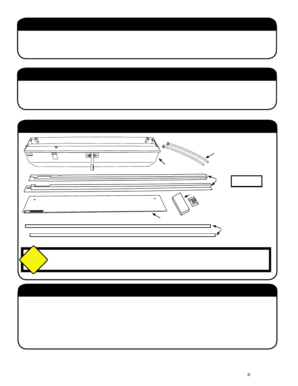 Step 1: remove plywood & inventory contents, Caution | Pace-Edwards JR Series Dodge Ram w_RAMBOX option User Manual | Page 2 / 8