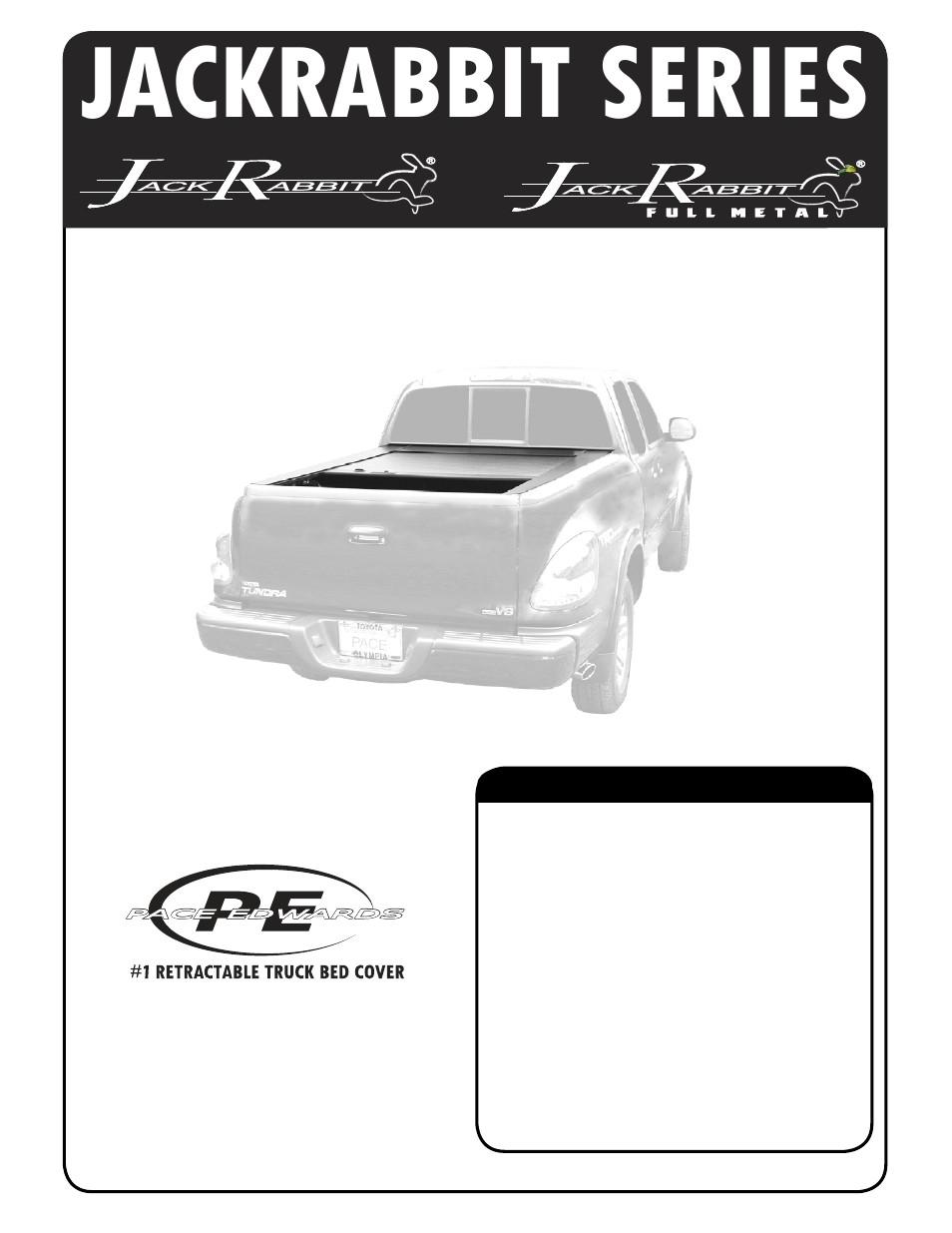 Pace-Edwards JR Series Toyota Tundra StepSide User Manual | 8 pages