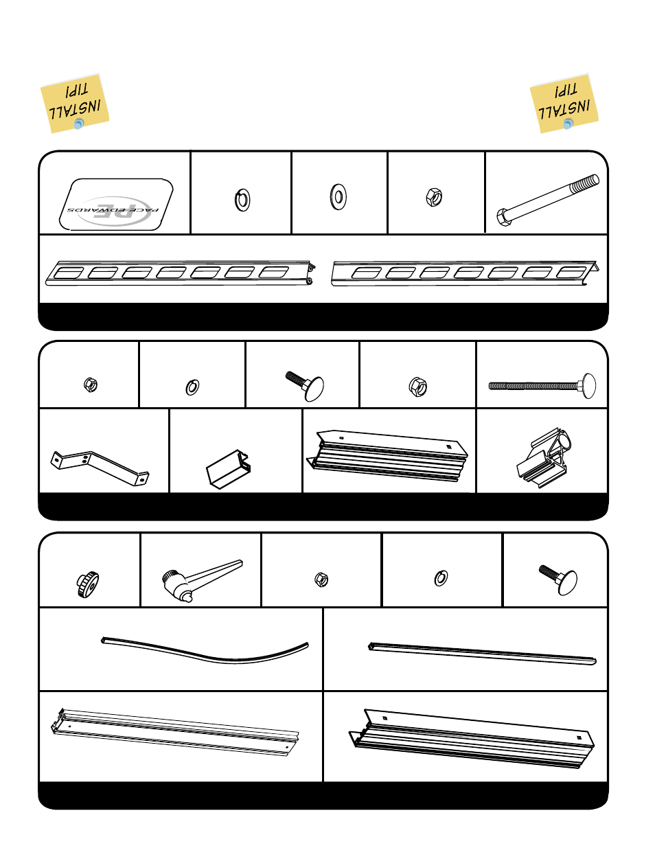 Contract or rig leg box contents, Contract or rig crossmember bo x contents, Contract or rig extension beam box contents | Pace-Edwards Utility Rig Rack User Manual | Page 14 / 16