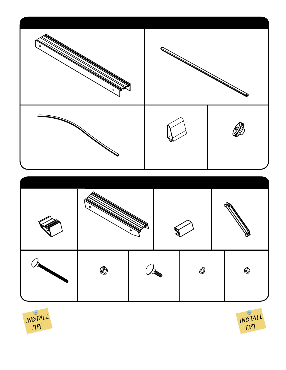 Utility rig leg box contents, Utility rig crossmember box contents | Pace-Edwards Utility Rig Rack User Manual | Page 3 / 16