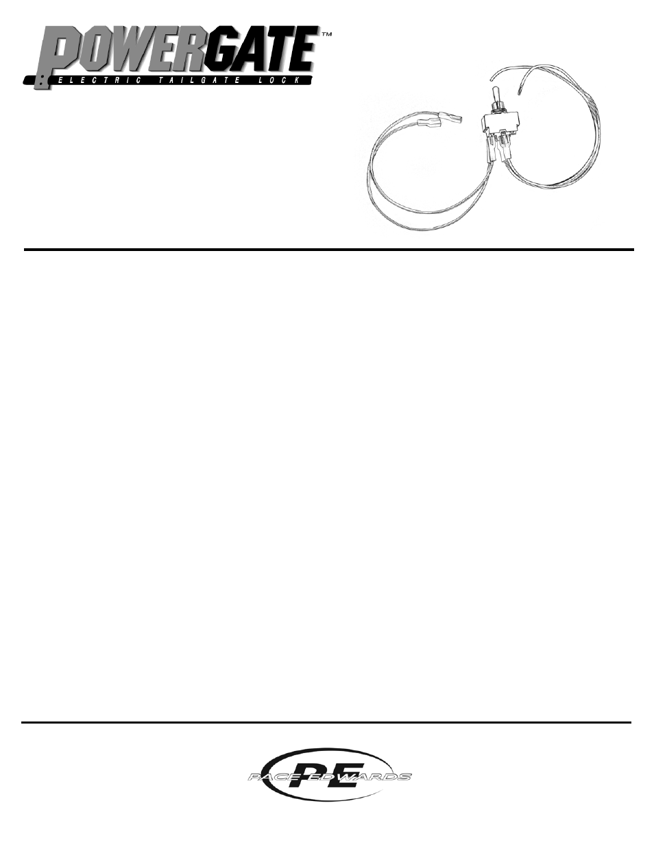 Pace-Edwards PowerGate LK902 Toggle switch User Manual | 1 page