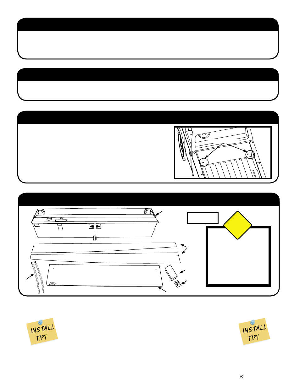 Drain hole locations, Tools required for assembly: before you start, Packaging contents | Caution | Pace-Edwards JR Series Toyota Hilux User Manual | Page 2 / 8