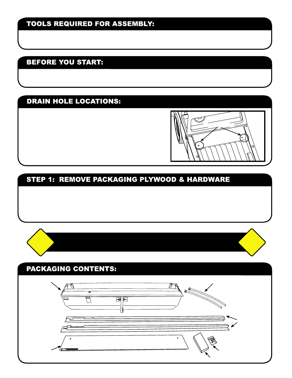 Caution, Discard plywood packaging and bolts | Pace-Edwards JR Series Nissan Titan User Manual | Page 2 / 8