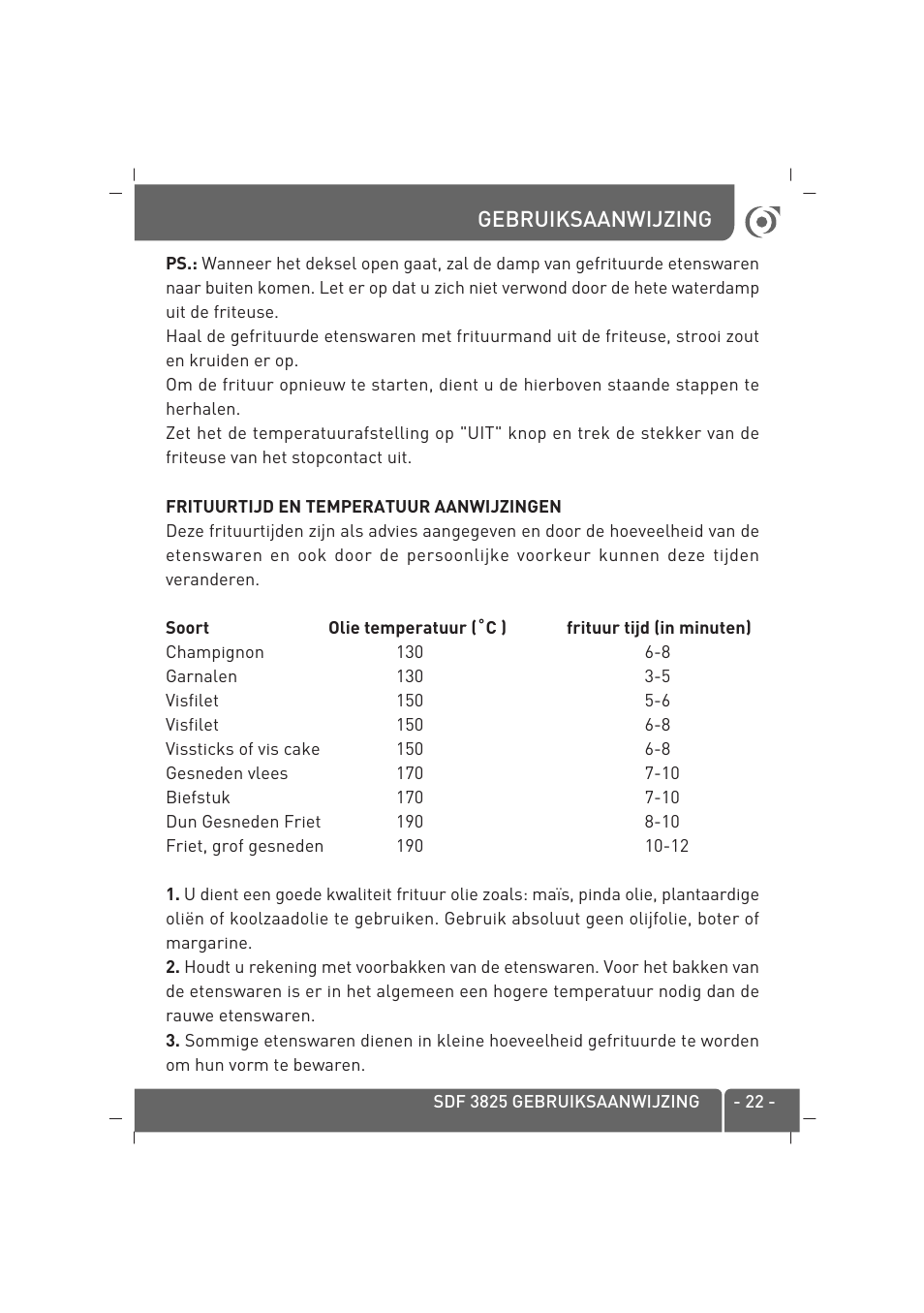 Gebruiksaanwijzing | SINBO SDF 3825 User Manual | Page 23 / 48