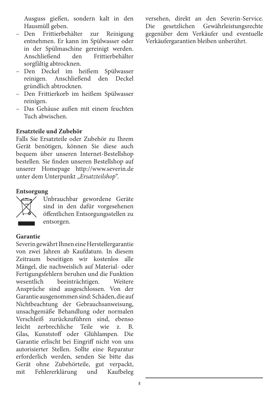 SEVERIN FR 2414 User Manual | Page 8 / 70