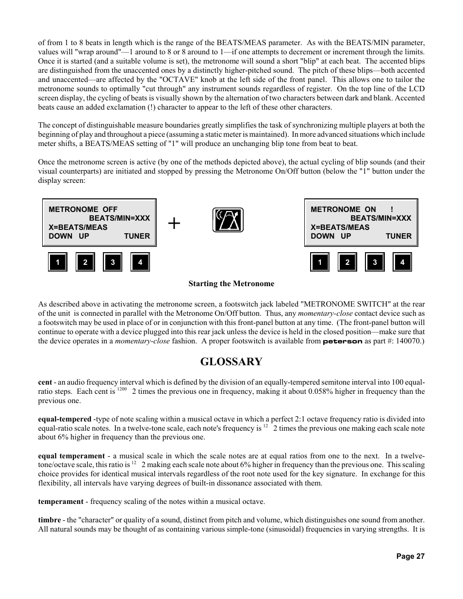 Glossary | Peterson AutoStrobe 590 User Manual | Page 25 / 30