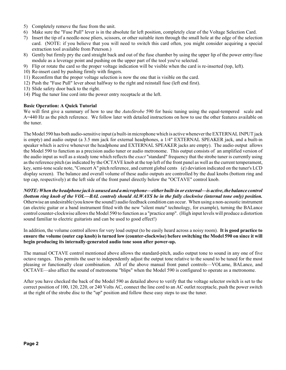 Peterson AutoStrobe 590 User Manual | Page 4 / 30