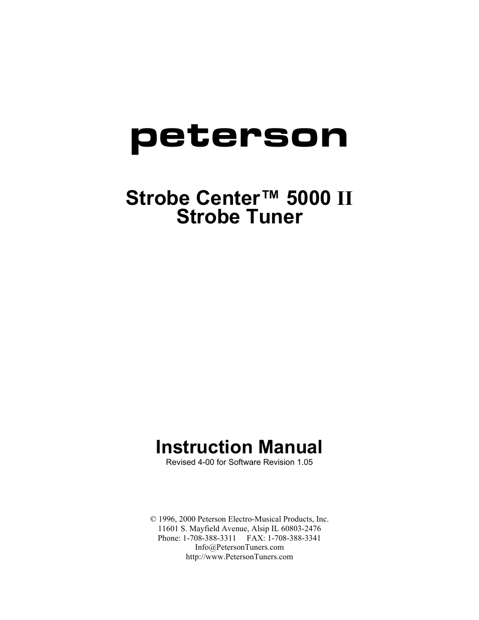 Peterson Strobe Center 5000-II User Manual | 50 pages