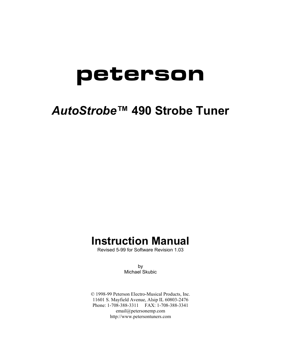 Peterson AutoStrobe 490 User Manual | 27 pages