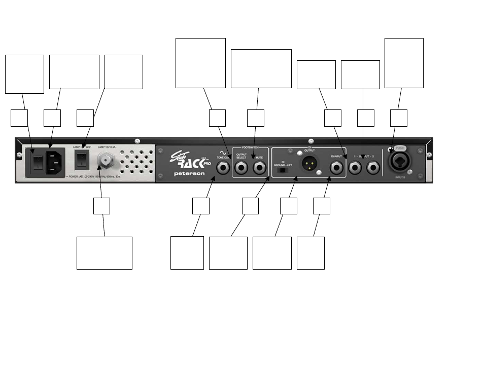 Stroborack, Rear panel (with sr-ex, Pro expander module installed) | Peterson VS-R StroboRack User Manual | Page 9 / 43