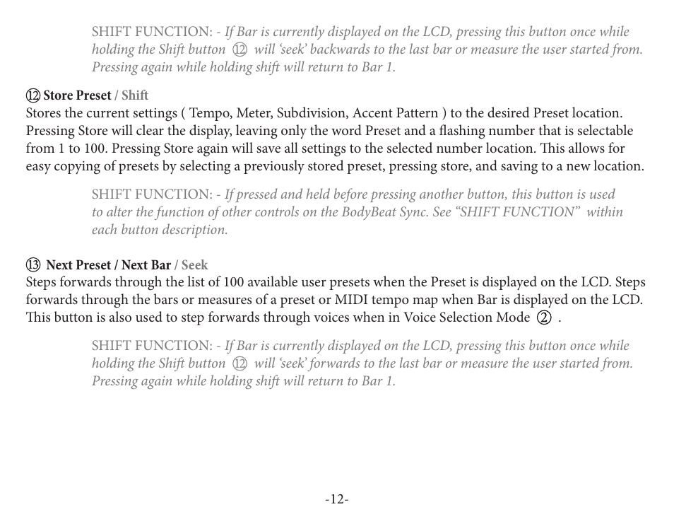 Peterson BBS-1 BodyBeat Sync User Manual | Page 12 / 36