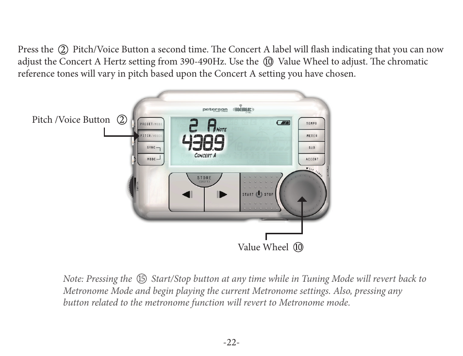 Peterson BBS-1 BodyBeat Sync User Manual | Page 22 / 36