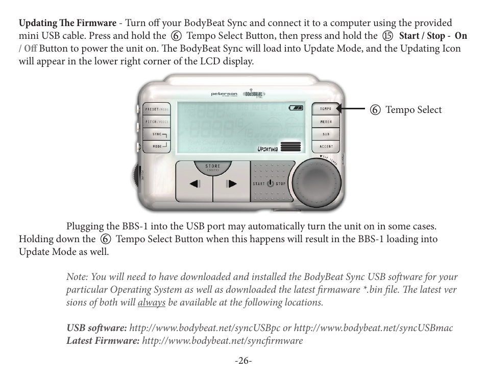 Peterson BBS-1 BodyBeat Sync User Manual | Page 26 / 36