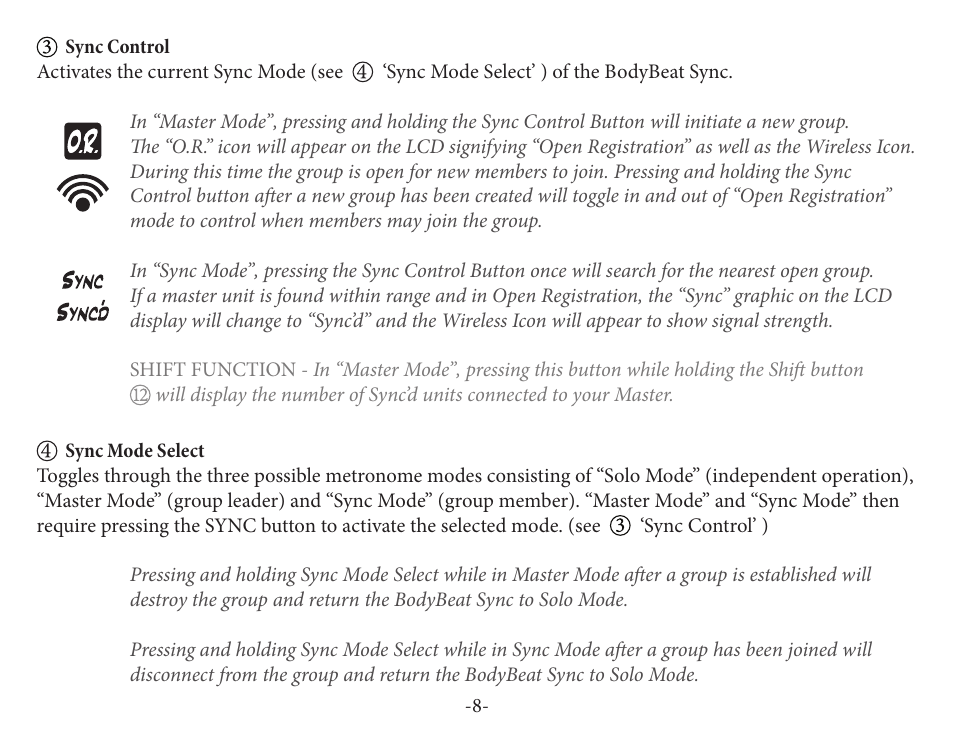 Peterson BBS-1 BodyBeat Sync User Manual | Page 8 / 36