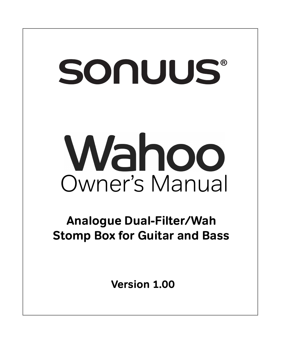 Peterson Sonuus Wahoo User Manual | 32 pages