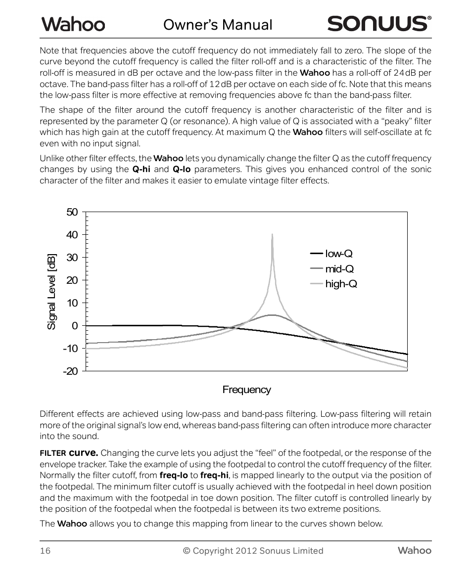 Owner’s manual | Peterson Sonuus Wahoo User Manual | Page 16 / 32