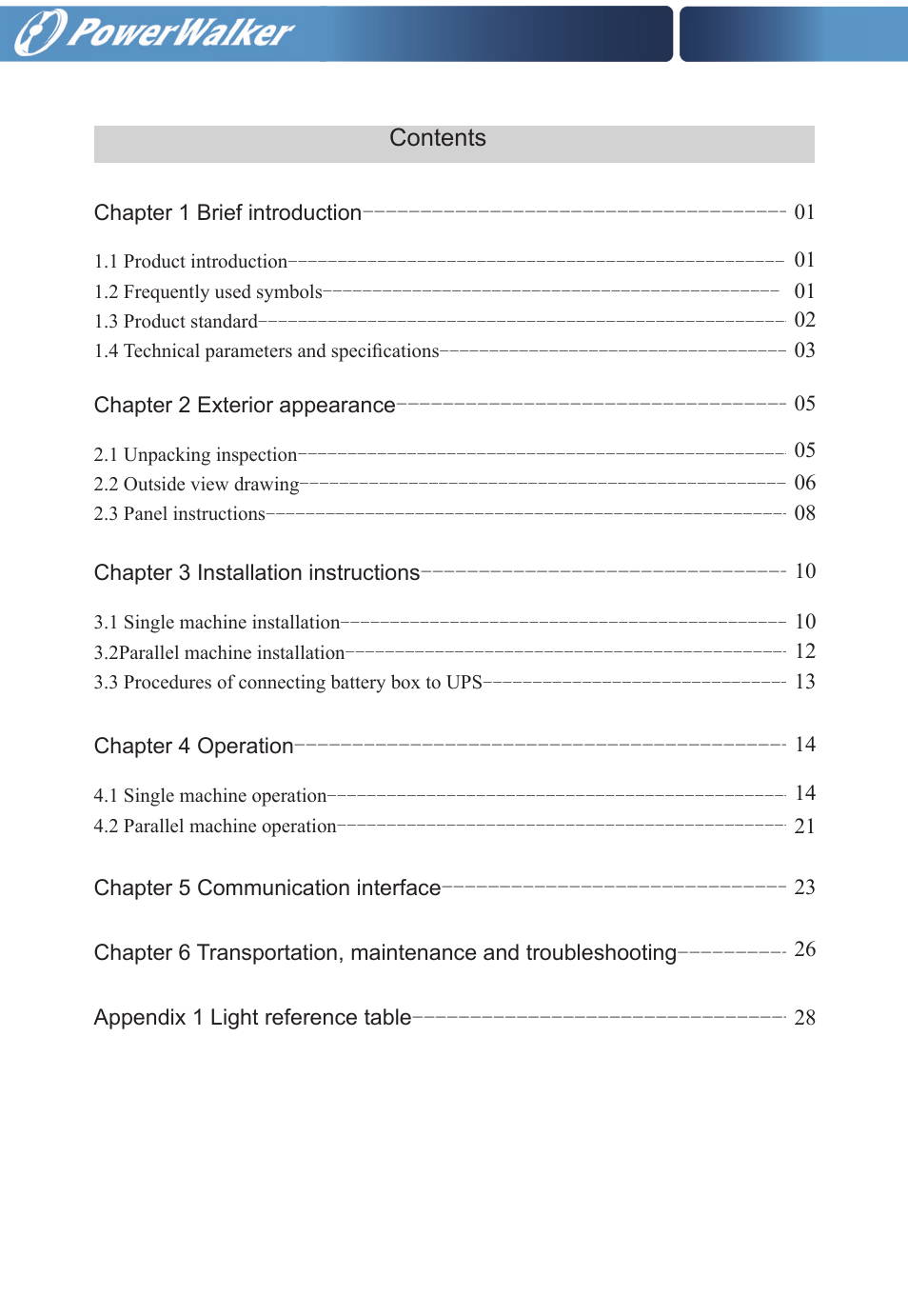 PowerWalker VFI 20000TP 3_3 BX User Manual | Page 6 / 36