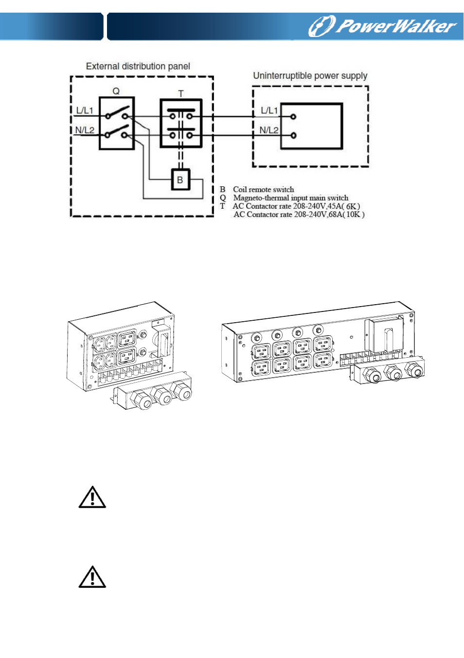 1 access to terminal block, 2 common input sources connection | PowerWalker Battery pack for VFI 10000P_RT LCD User Manual | Page 26 / 64