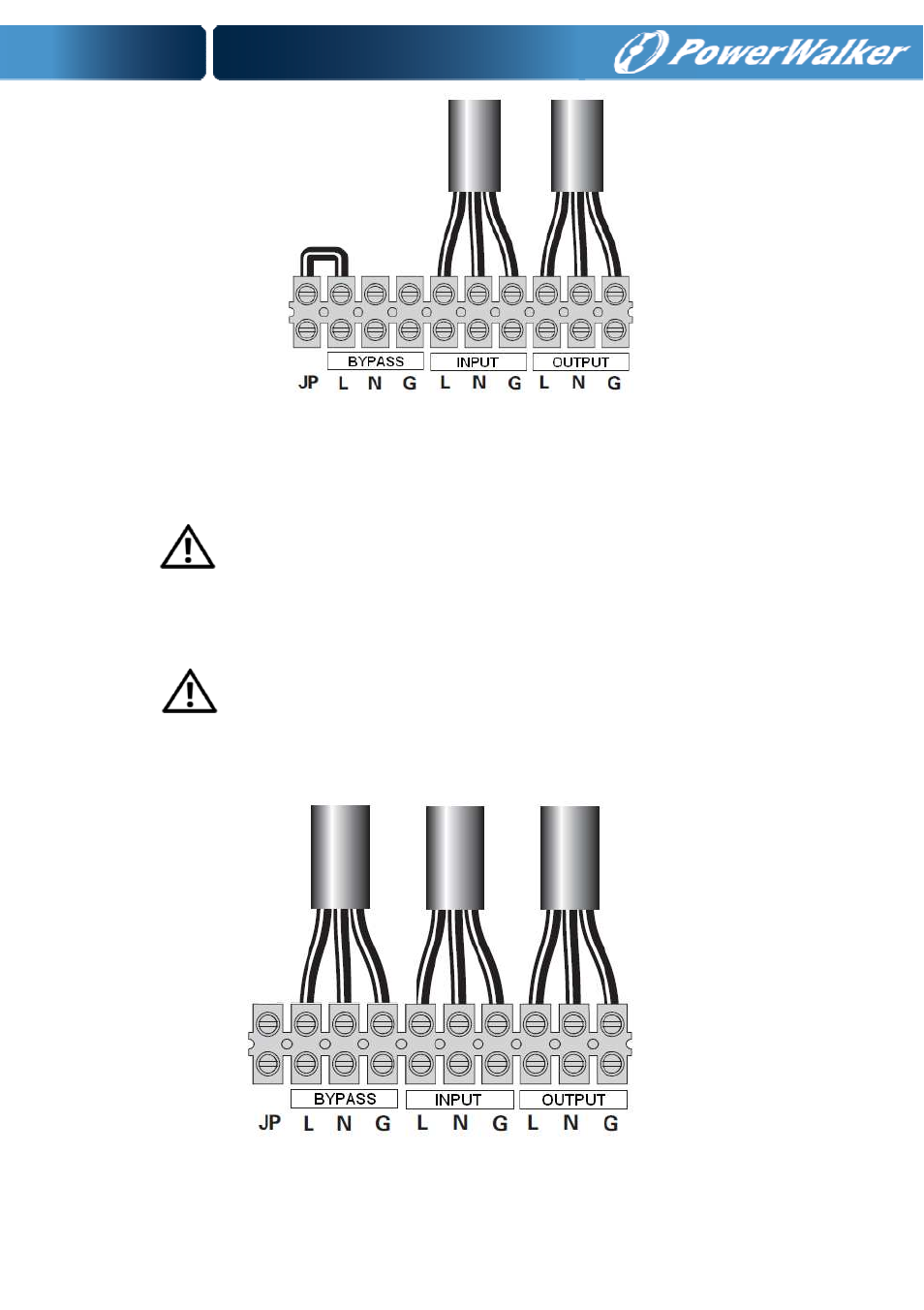 3 separate input sources connection | PowerWalker Battery pack for VFI 10000P_RT LCD User Manual | Page 27 / 64