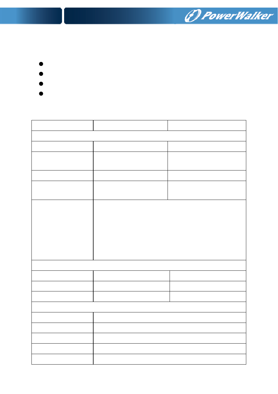 Specifications, 1 electrical specification | PowerWalker Battery pack for VFI 10000P_RT LCD User Manual | Page 54 / 64