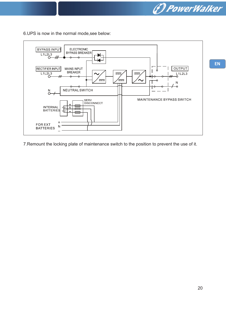 PowerWalker VFI 20000TP 3_3 BE User Manual | Page 25 / 60