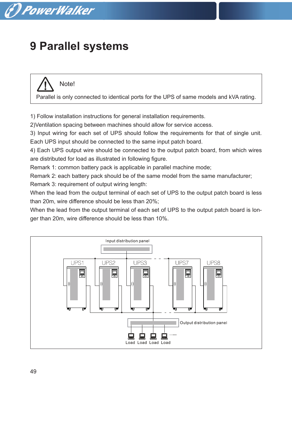 9 parallel systems | PowerWalker VFI 20000TP 3_3 BE User Manual | Page 54 / 60
