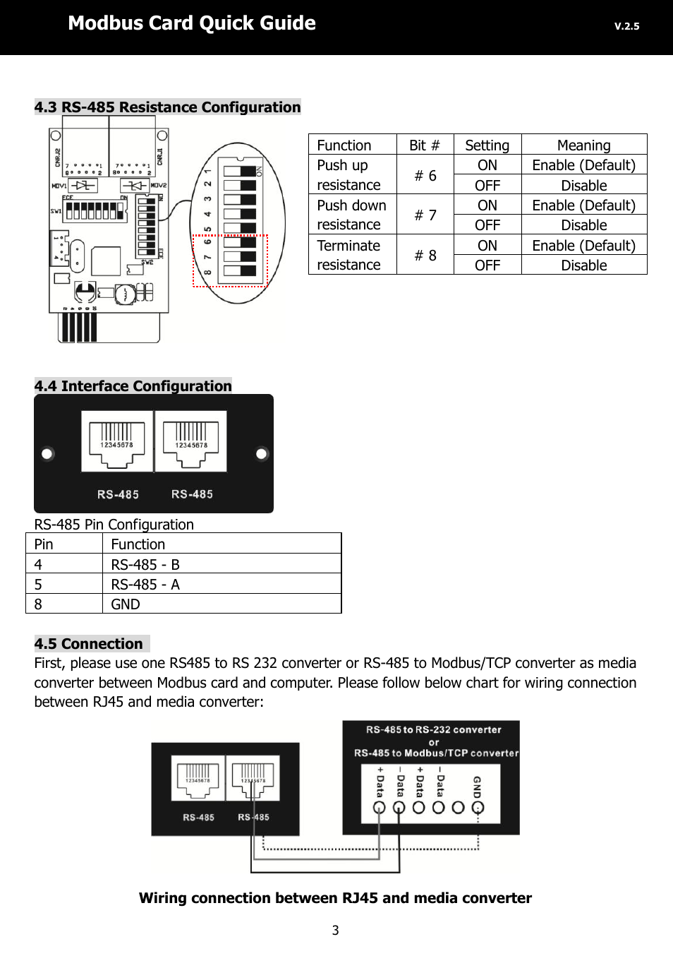 Modbus card quick guide | PowerWalker Modbus Card 2 User Manual | Page 3 / 10