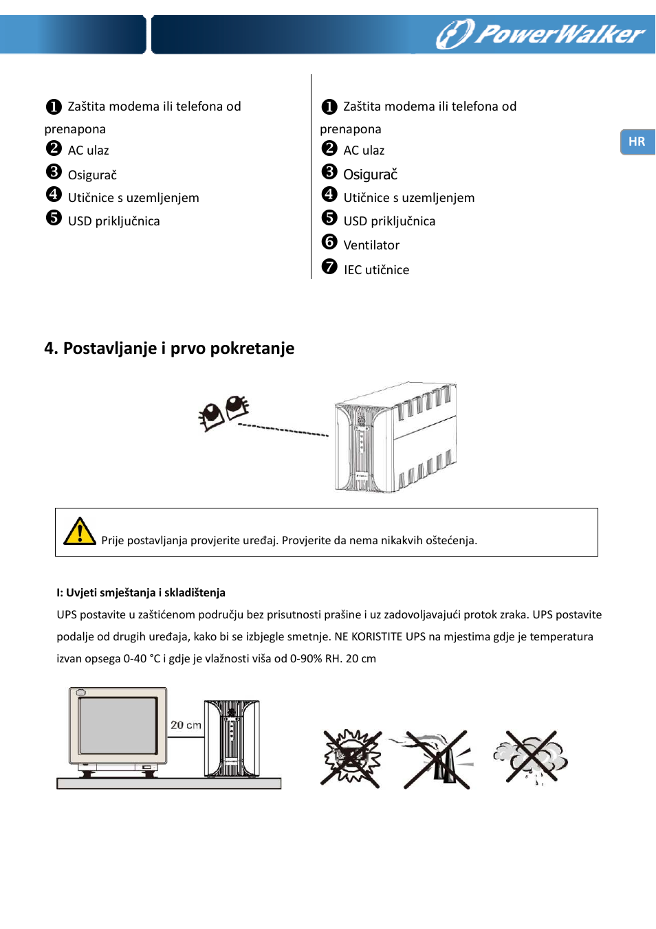 Postavljanje i prvo pokretanje | PowerWalker VI 400 SE User Manual | Page 171 / 220