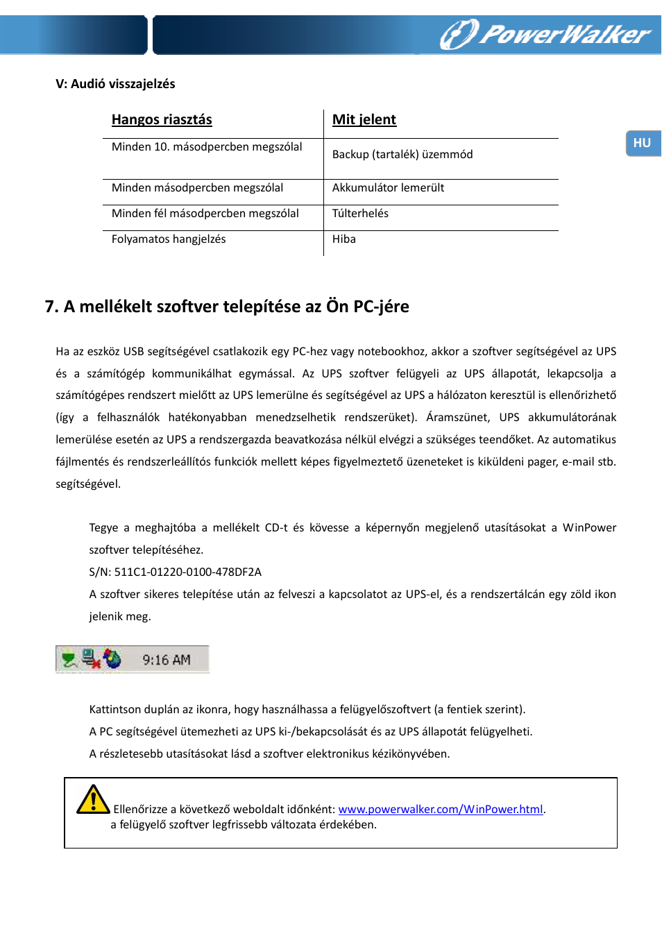 A mellékelt szoftver telepítése az ön pc-jére | PowerWalker VI 400 SE User Manual | Page 185 / 220