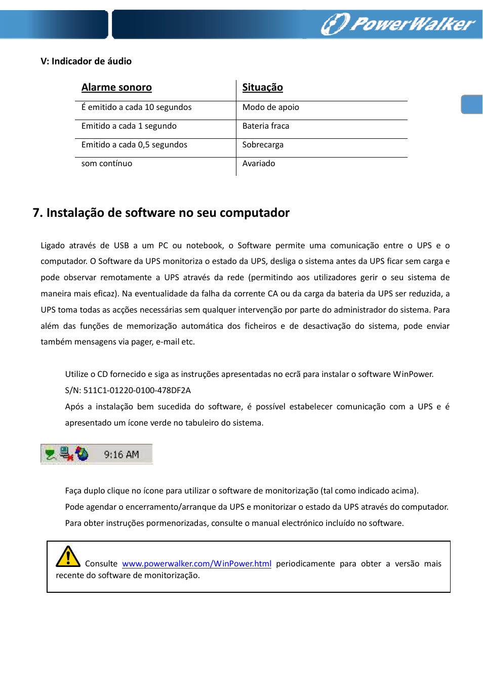 Instalação de software no seu computador | PowerWalker VI 400 SE User Manual | Page 64 / 220